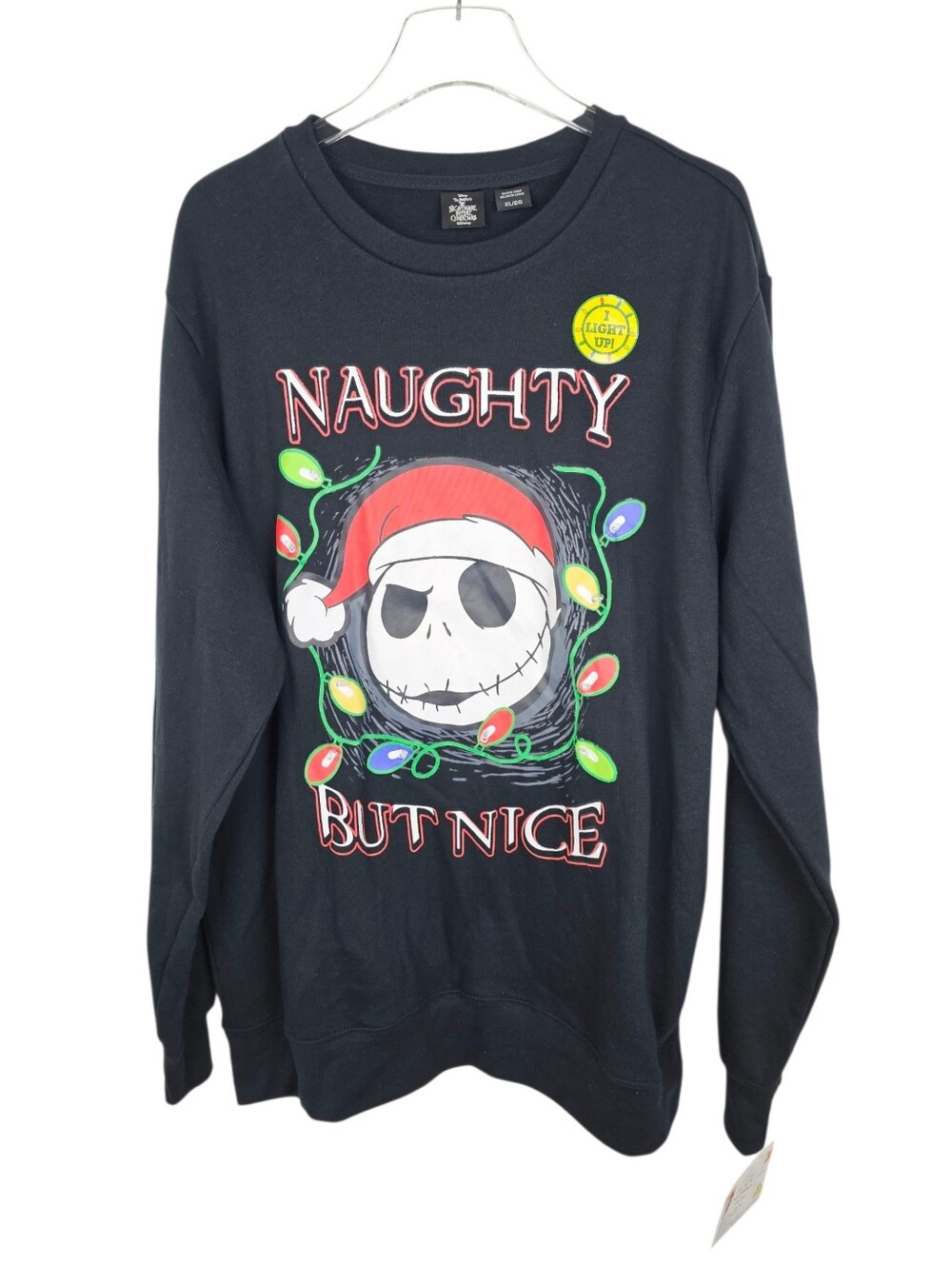 Men's Disney's Jack Skellington Light Up Fleece Sweatshirt NWT XL